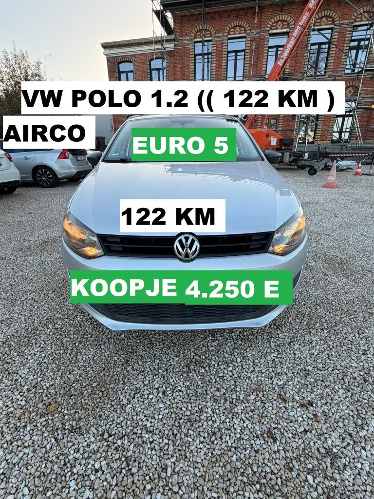 VW  POLO 1.2 BENZ. (  EURO 5  DEUREN 5 )  122 KM!!!, Euro 5, Particulier, https://public.car-pass.be/vhr/1af2ec69-75b8-4579-9199-00ee1e418d94