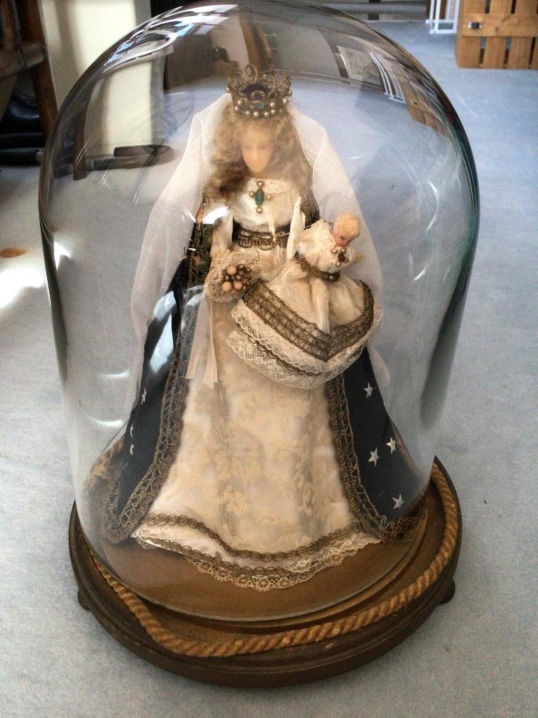 Vintage Mariabeeld onder stolp, Ophalen