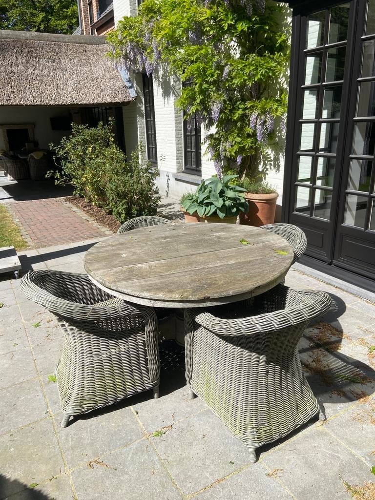 Rotan look tuinstoelen, Tuin en Terras, Ophalen, Gebruikt, Kunststof