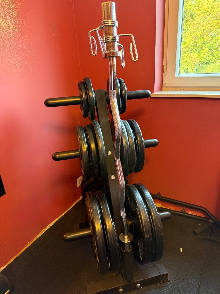 Disques de musculation olympiques 50 mm — 205 kg, Sports & Fitness, Enlèvement, Dos
