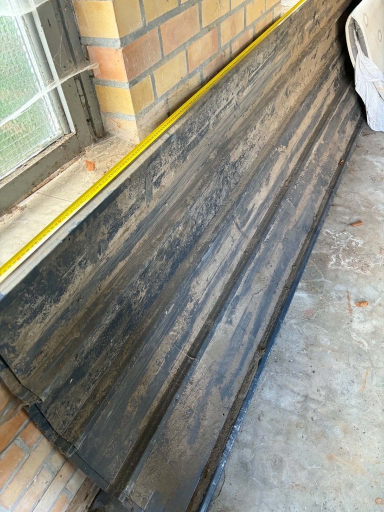 3 lange platen / dakplaten – ca. 400 cm – apart mogelijk, Enlèvement, Utilisé, Métal, Bleu