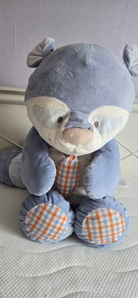 peluche  william raton laveur 90 cm  Noukié's, Ophalen, Overige typen, Blauw, Zo goed als nieuw