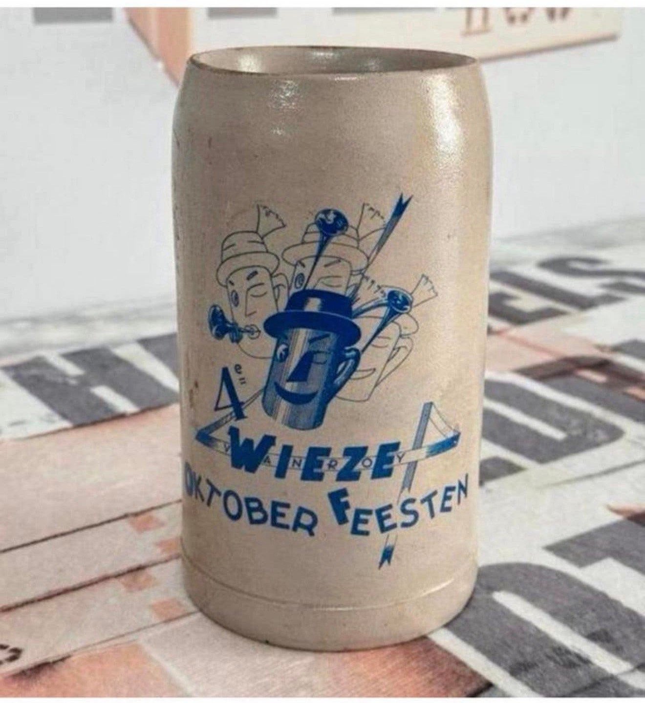 Pot à bière Wieze, chope à bière, 1 litre, pierre, octobre, Enlèvement ou Envoi, Comme neuf, Chope(s)