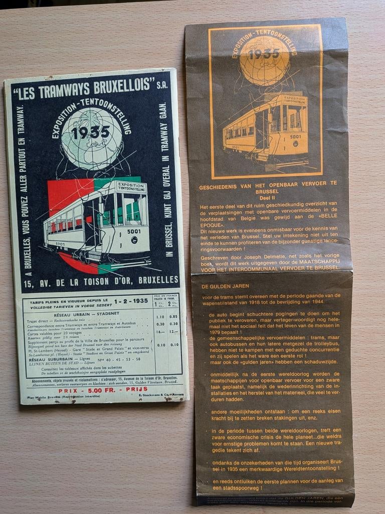 Les tramways Bruxellois exposition 1935, Verzenden