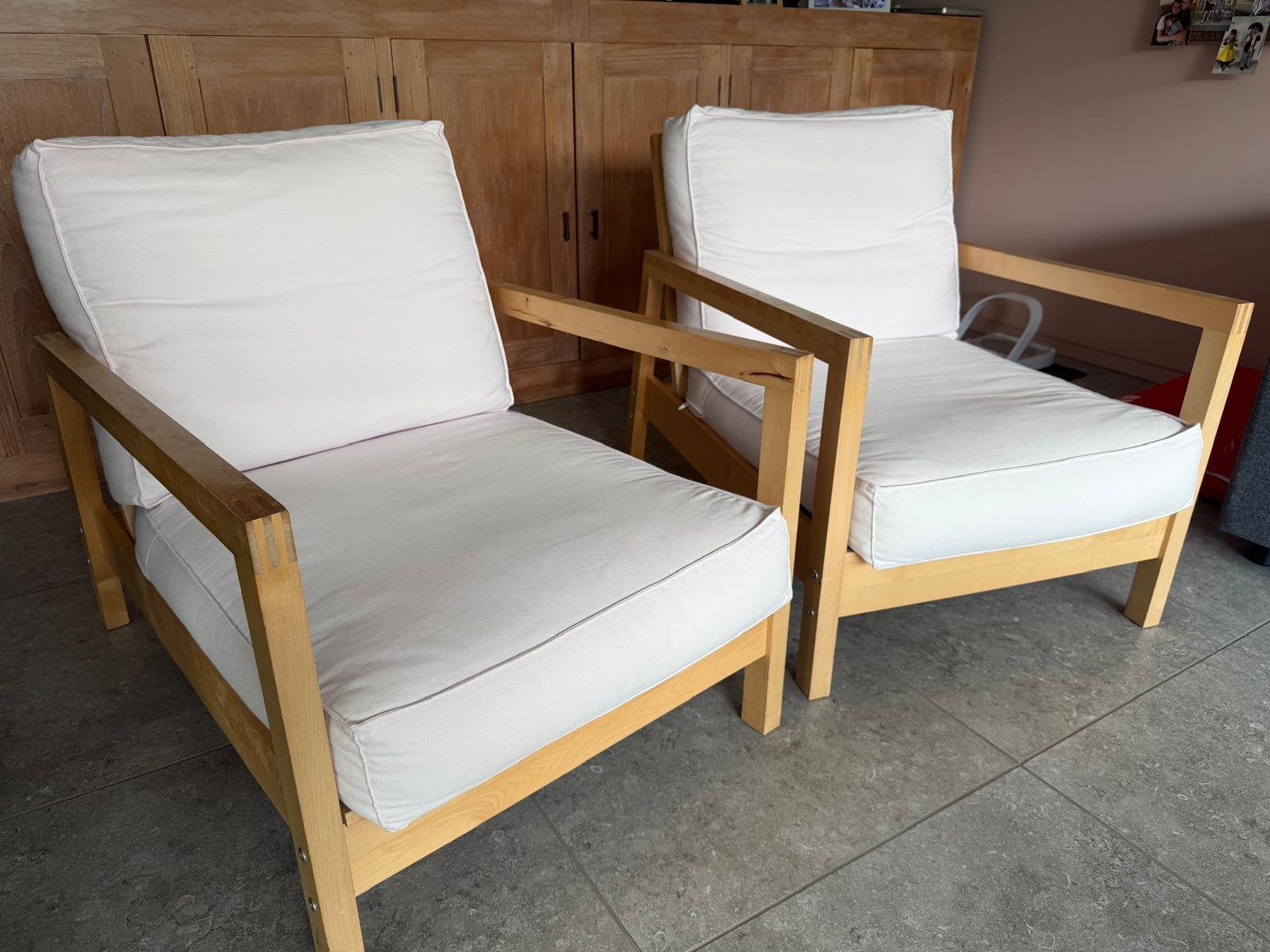 Fauteuils met één stoel, Ophalen, Zo goed als nieuw, Hout, Contemporain