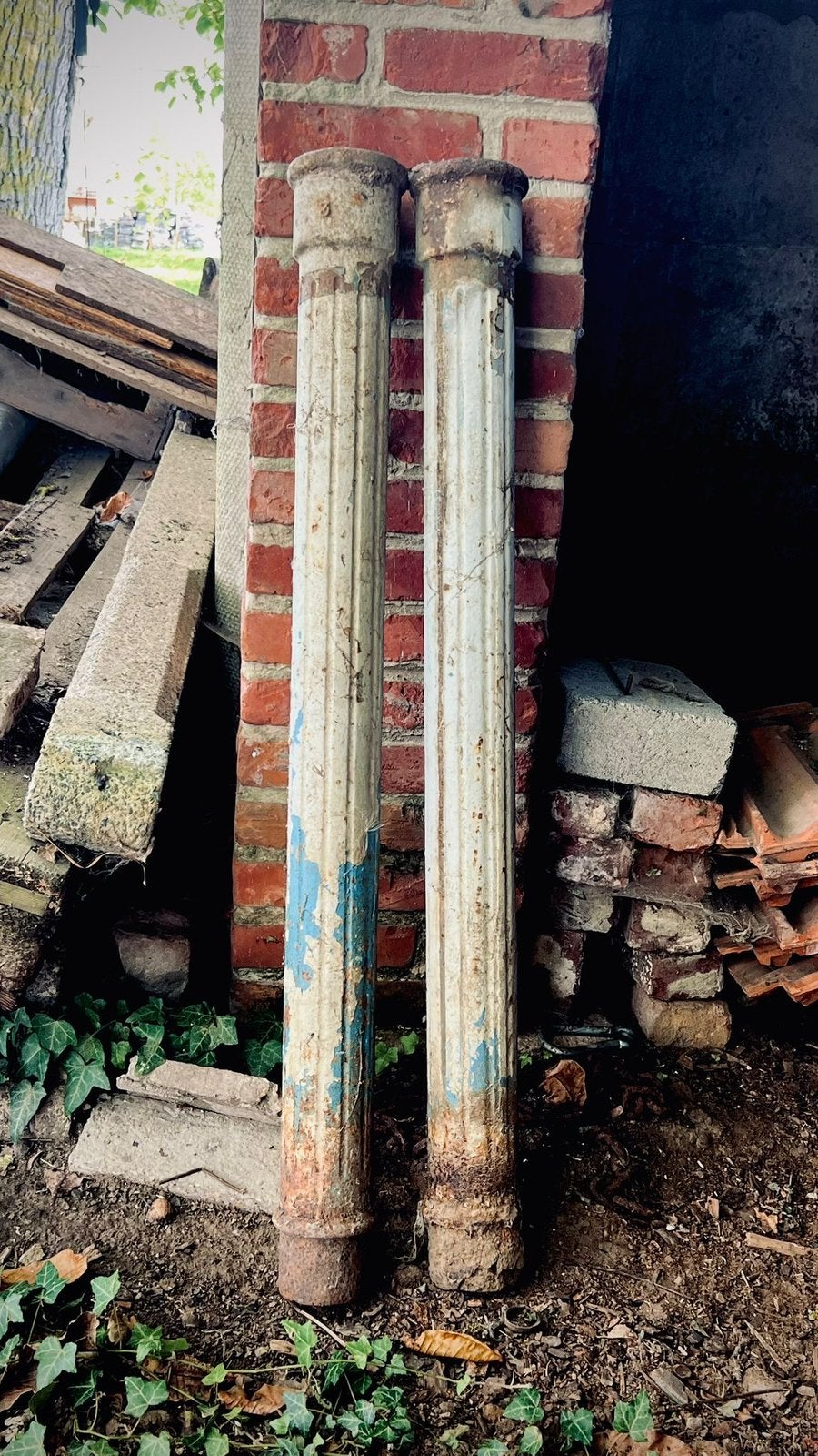 2 gietijzeren regenpijpen, Ophalen, Gebruikt