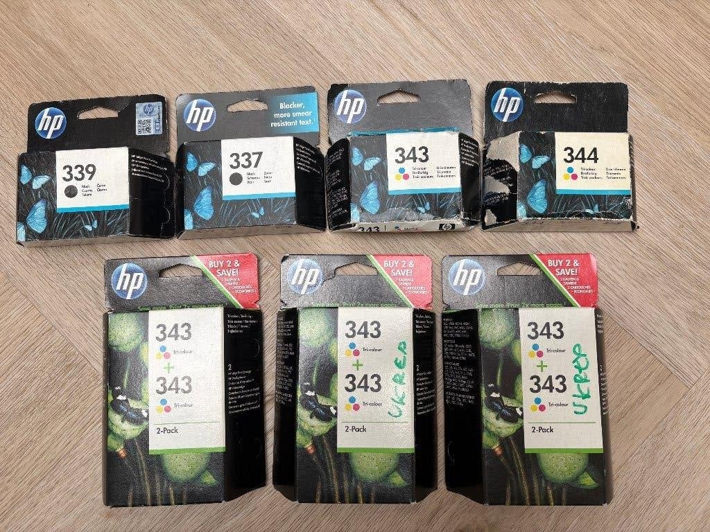 Nieuwe cartridges HP 337-339 Zwart HP 343-HP 343 Tri-color, Computers en Software, Printerbenodigdheden, Ophalen of Verzenden