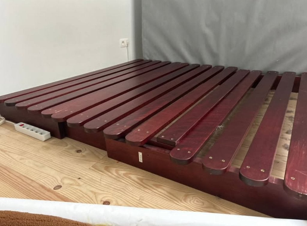 Mooie houten boxspring 200x160, Ophalen, Twijfelaar, 200 cm, 160 cm