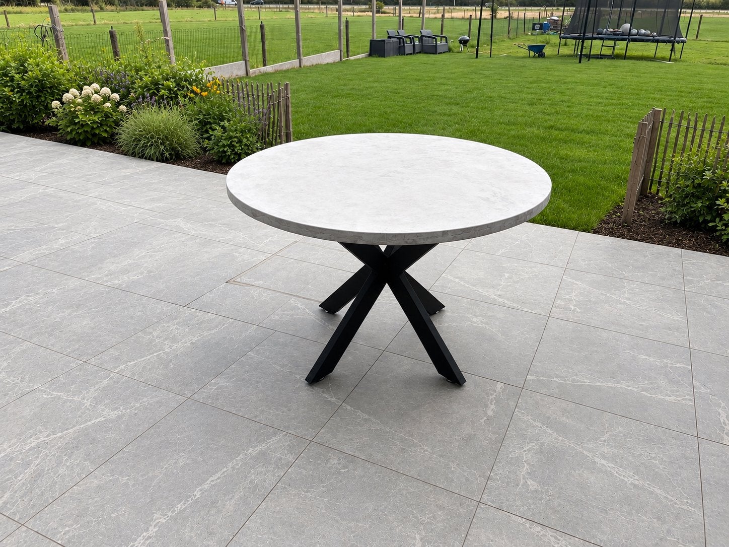 Mortex eettafel diameter 120cm - NIEUW, Neuf, 100 à 150 cm, Quatre personnes, Rond