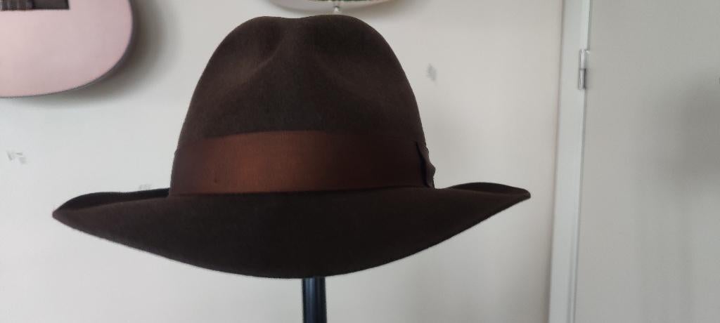 Borsalino Fedora, Enlèvement ou Envoi, Chapeau, Porté, 58 ou 59 cm (L, 7¼ ou ⅜ pouces)