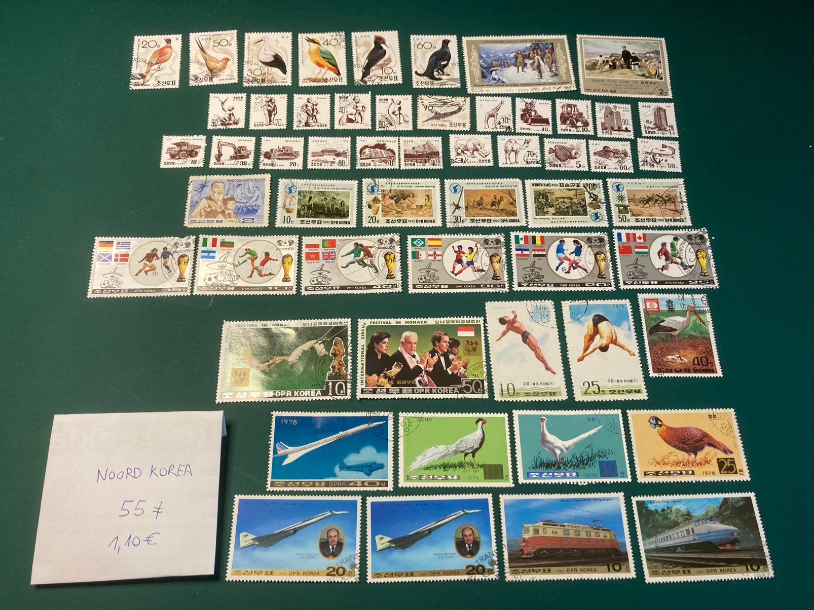 Lot de timbres de Corée du Nord, Enlèvement ou Envoi, Affranchi