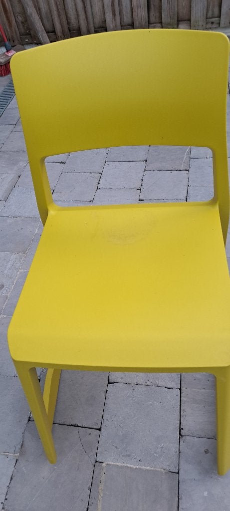 Chaise design bureau/extérieur, ton moutarde, Autres couleurs, Comme neuf, Enlèvement, Autres matériaux