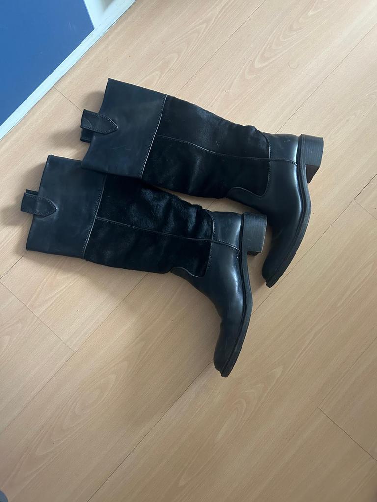 Bottes cuir Hugo Boss, Enlèvement, Porté, Bottes hautes, Noir