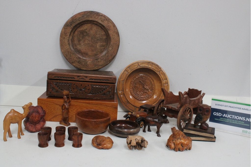 Mix van diverse houten voorwerpen, Antiek en Kunst, Ophalen of Verzenden
