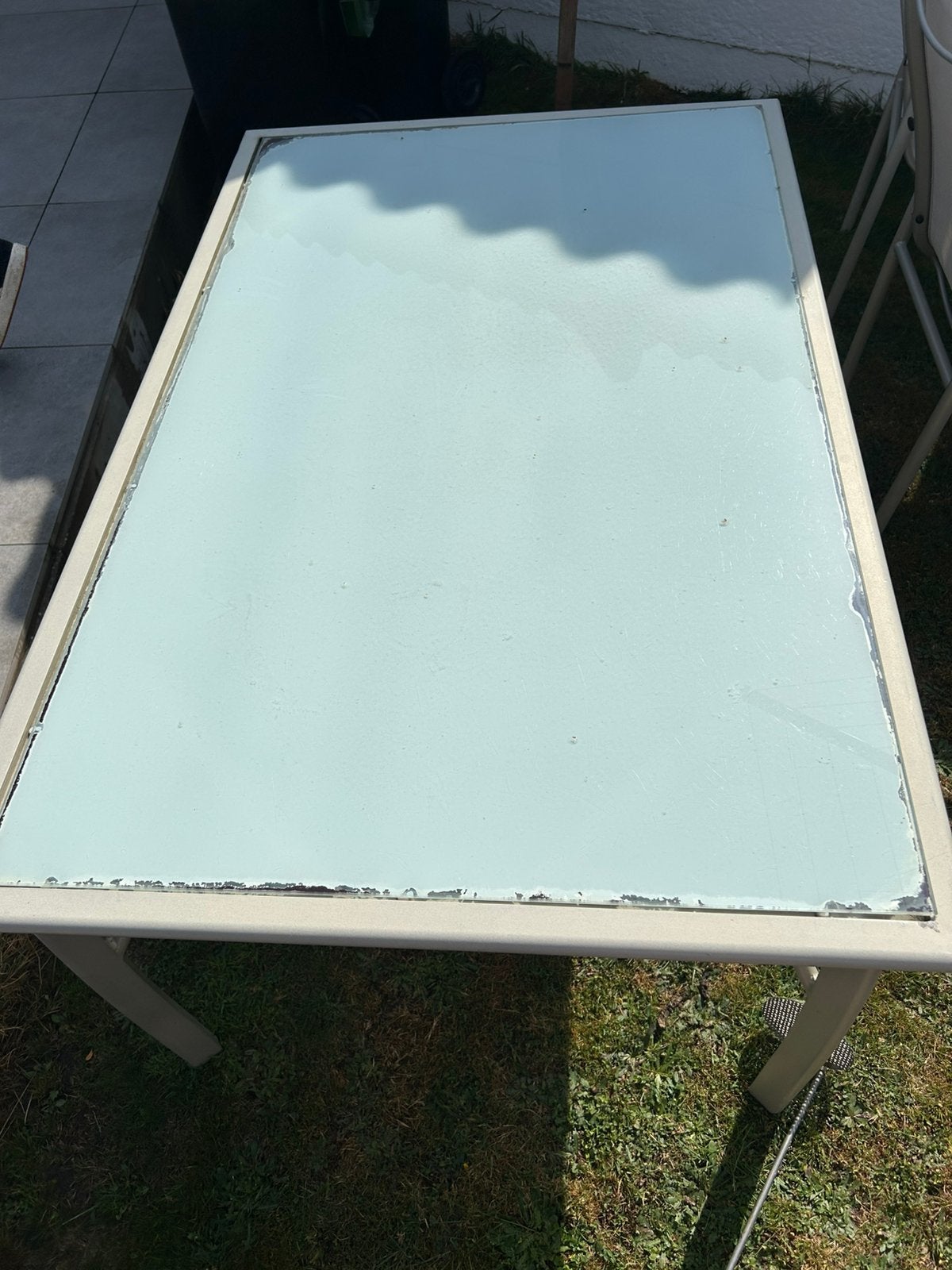 Tuinset tafel 1m50 met 6 stoelen, Tuin en Terras, Ophalen, Gebruikt, Aluminium