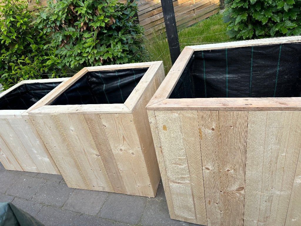 Actie! Grote Plantenbakken in Steigerhout – 10% korting, Tuin en Terras, Nieuw, Ophalen of Verzenden, Balkon, Rijkevorsel