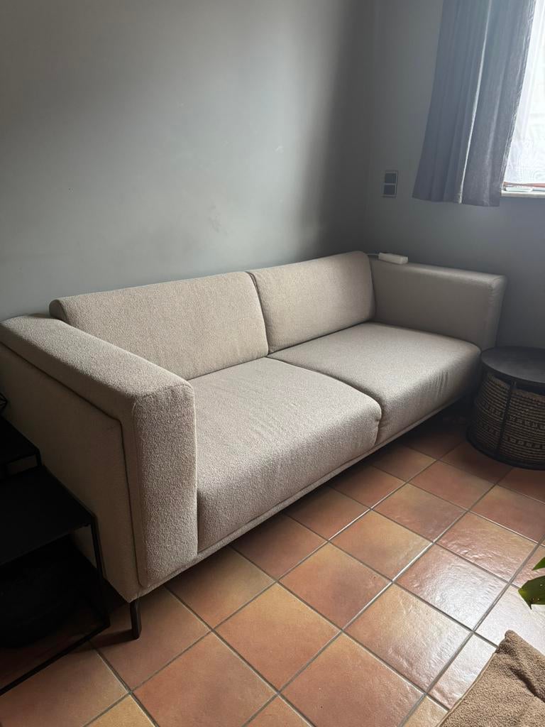 Beige 2,5-zit zetel, Ophalen, Zo goed als nieuw, Stof, Modern