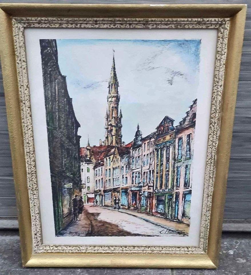 aquarelle signe emile herrmann, Antiquités & Art, Enlèvement ou Envoi, Aquarelle