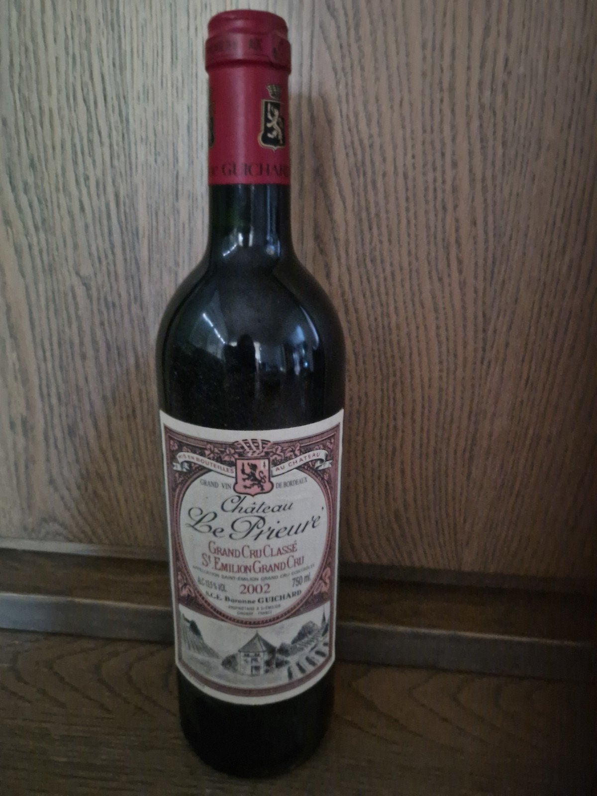 Vin rouge Chateau Le Prieure 2002, Collections, Vins, Enlèvement