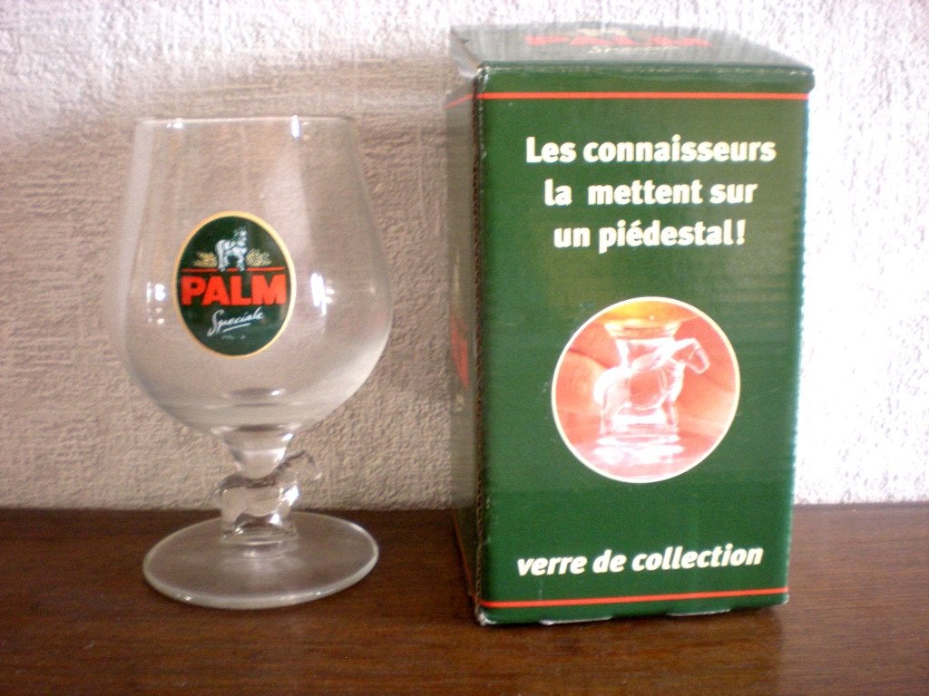 PALM  (pied= cheval) dans sa boîte d'origine, Collections, Marques de bière, Enlèvement ou Envoi, Comme neuf, Verre ou Verres