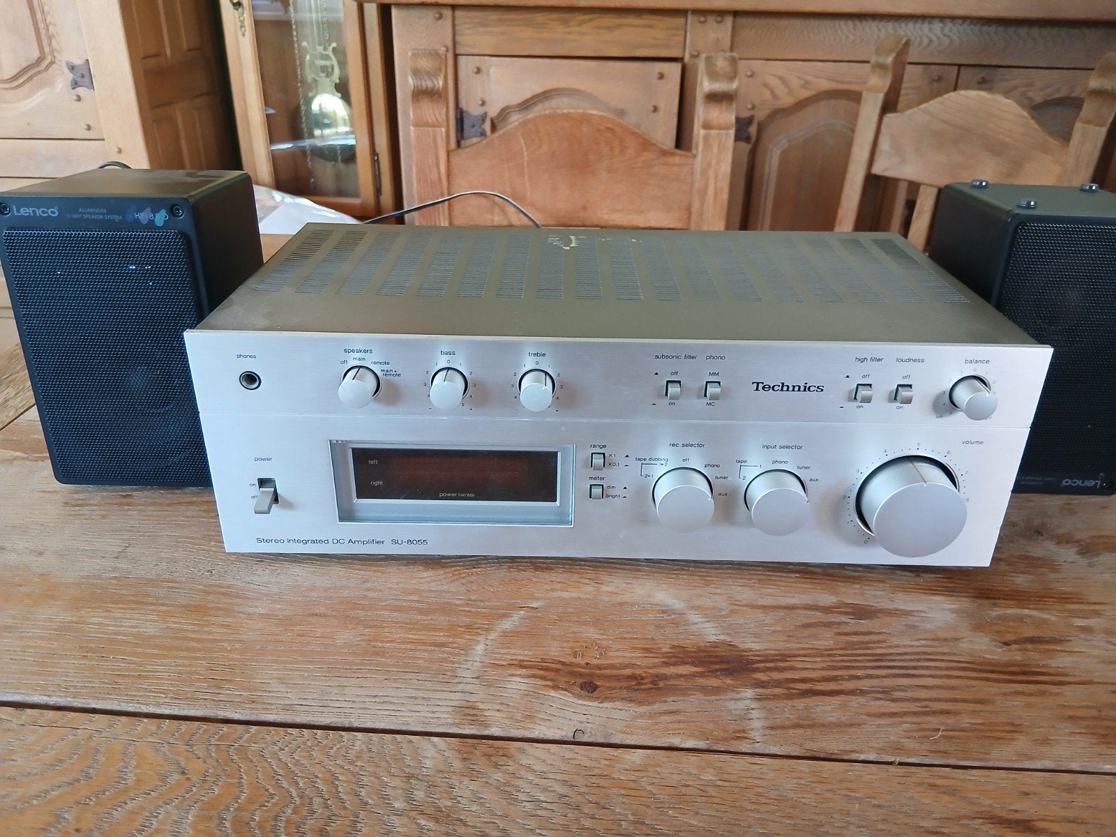 Prachtige Vintage Technics SU-8055 Versterker + Lenco Speake, Ophalen, Analoog