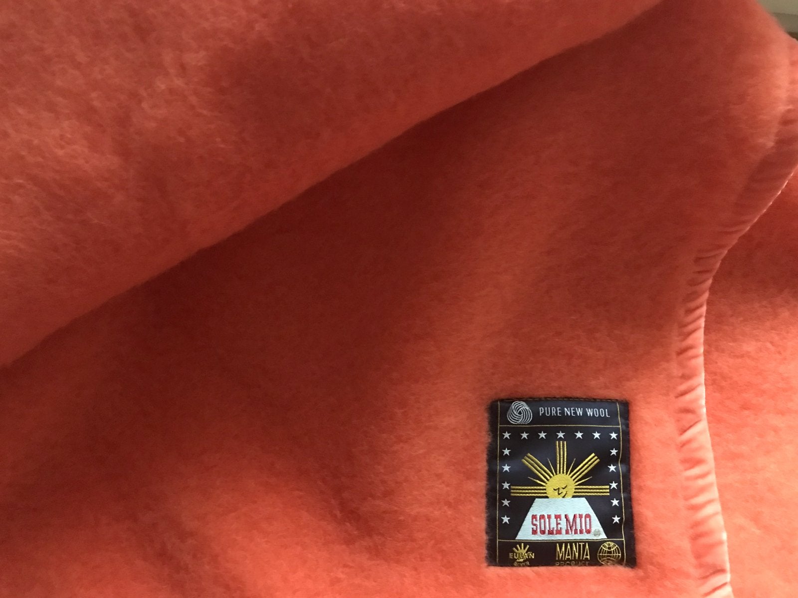 Sole Mio Solemio Manta wollen deken 2,20 x2,40 oranje perzik, Ophalen, Witgoed