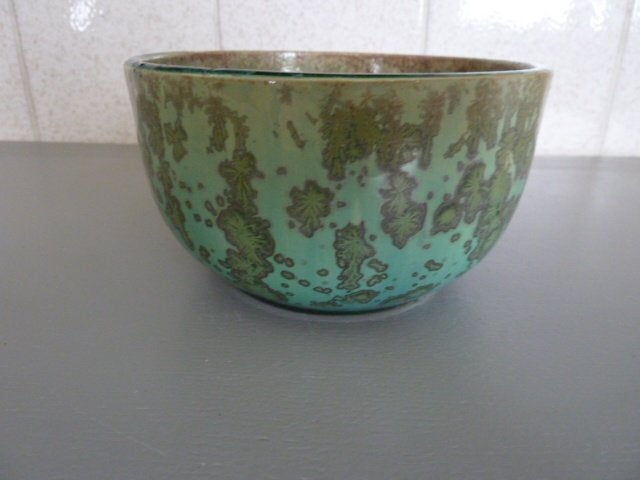 Keramiek/aardewerk schaal ,prachtig glazuur diam:14cm, Ophalen of Verzenden