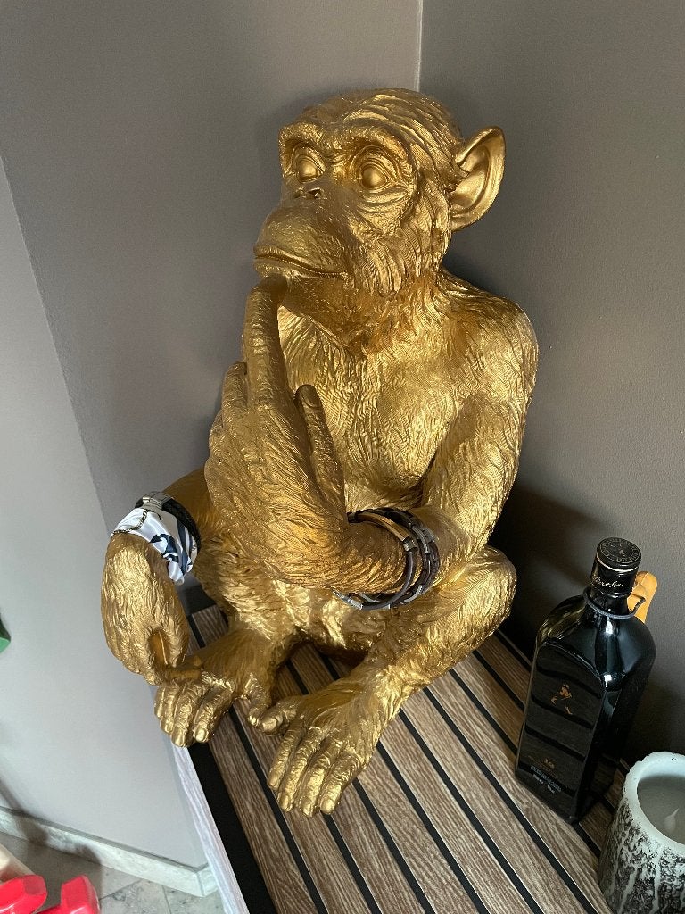 Beeld 'gouden' aap (+/- 55cm hoog), Ophalen of Verzenden