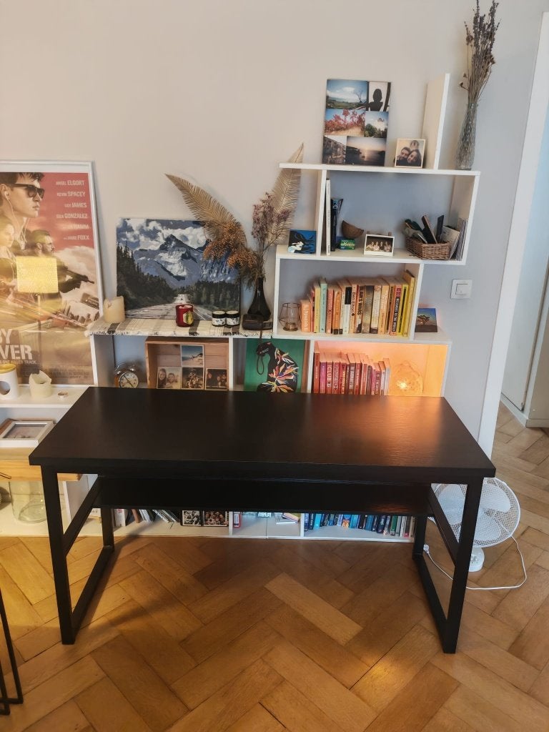 bureau en bois noir, Maison & Meubles, Bureau d'ordinateur, 139 cm, Comme neuf, Moderne