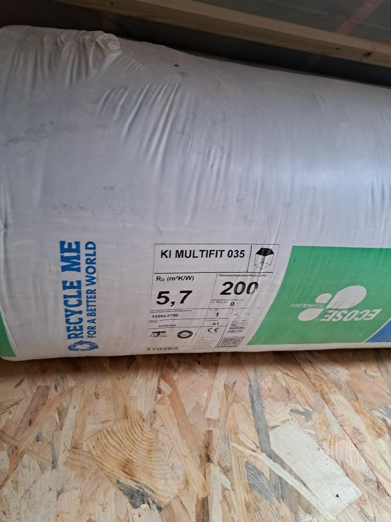isolant KNAUF MULTIFIT 035 200MM- 1.20M (R=5.70), Ophalen, 12 cm of meer, Nieuw, Steenwol