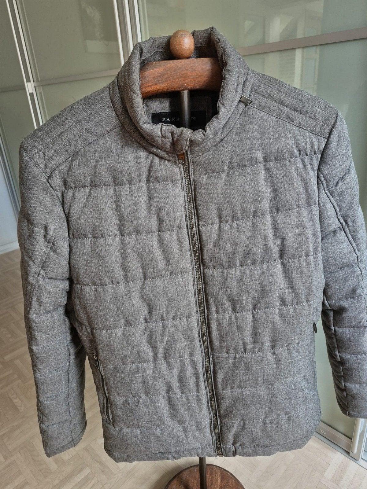 Dikke, grijze winterjas heren merk Zara, Vêtements | Hommes, Gris, Taille 52/54 (L), Enlèvement, Zara Man