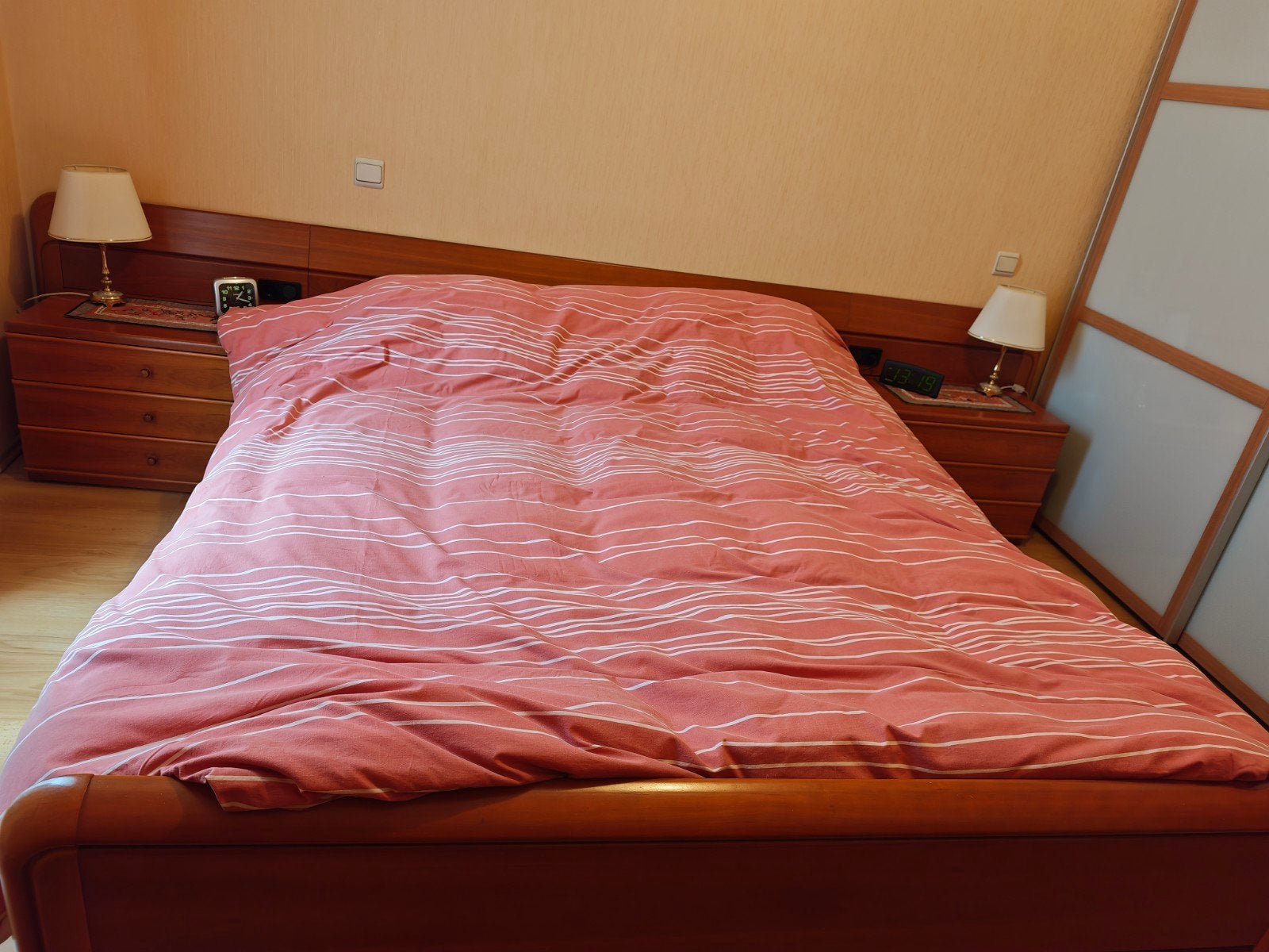 volledige slaapkamer hout, Ophalen, Gebruikt, Tweepersoons