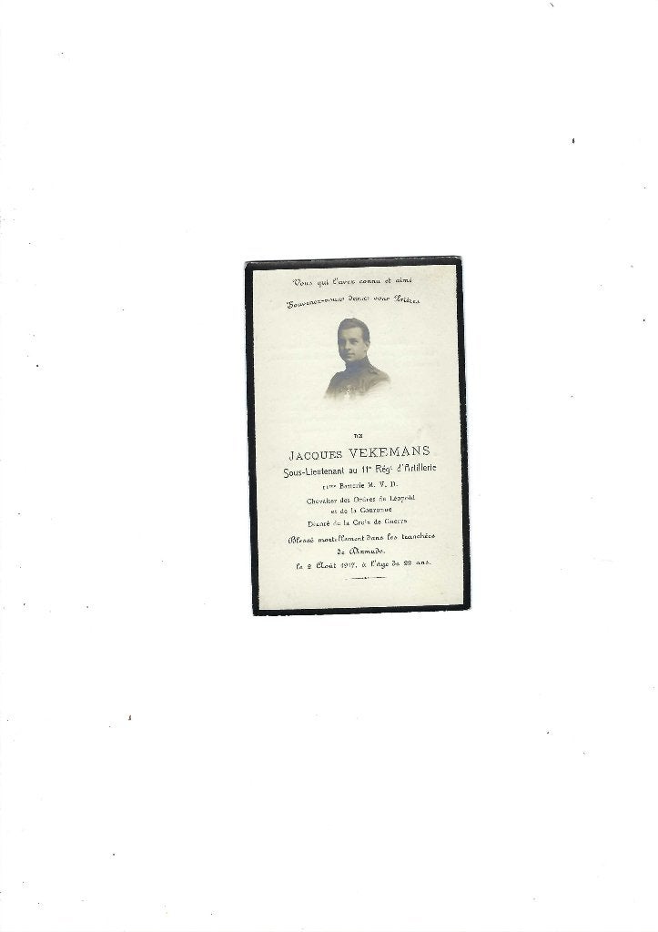 Souvenir de décès (victime guerre 14-18), Collections, Images pieuses & Faire-part, Envoi