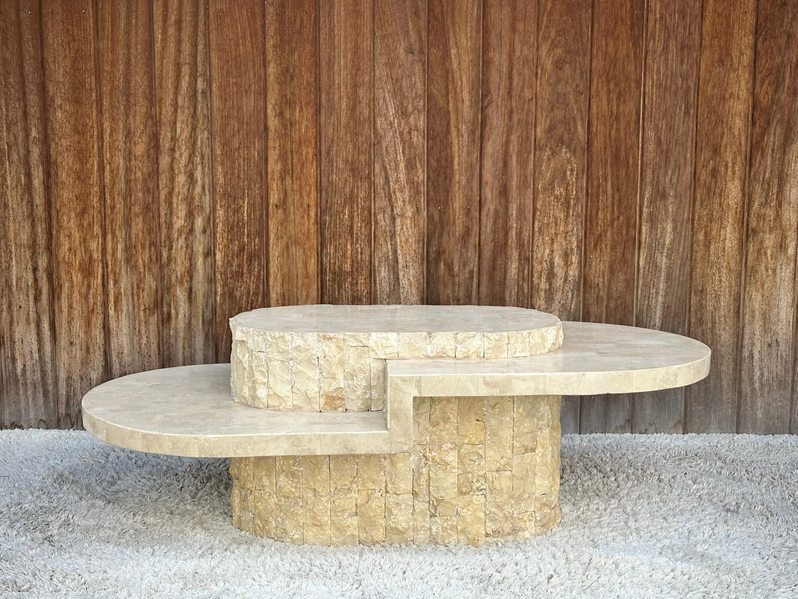 Vintage oval mactanstone coffeetable 1980s, Enlèvement