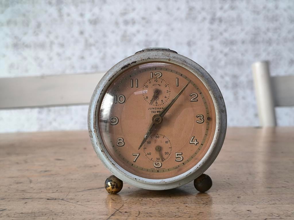 Junghans Tri-Vox Antieke wekker/ klok (Duits!), Antiek en Kunst, Antiek | Klokken, Ophalen of Verzenden