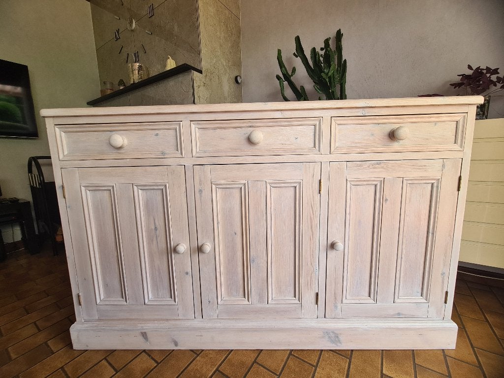 Wit houten dressoir, Ophalen, Met lade(s), 100 tot 150 cm, 150 tot 200 cm
