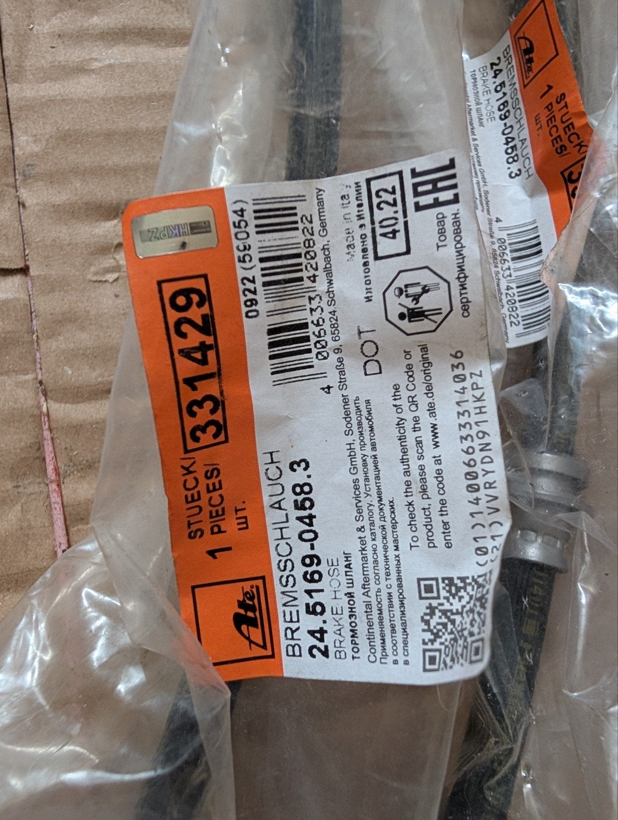 2 Durites freins ATE essieu arrière BMW e46 phase 1, Autos : Pièces & Accessoires, Autres pièces automobiles, Enlèvement, BMW
