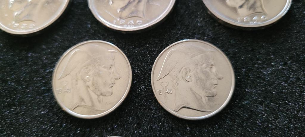 2x zilveren  2 Belgishe frank stukken, Ophalen, Zilver