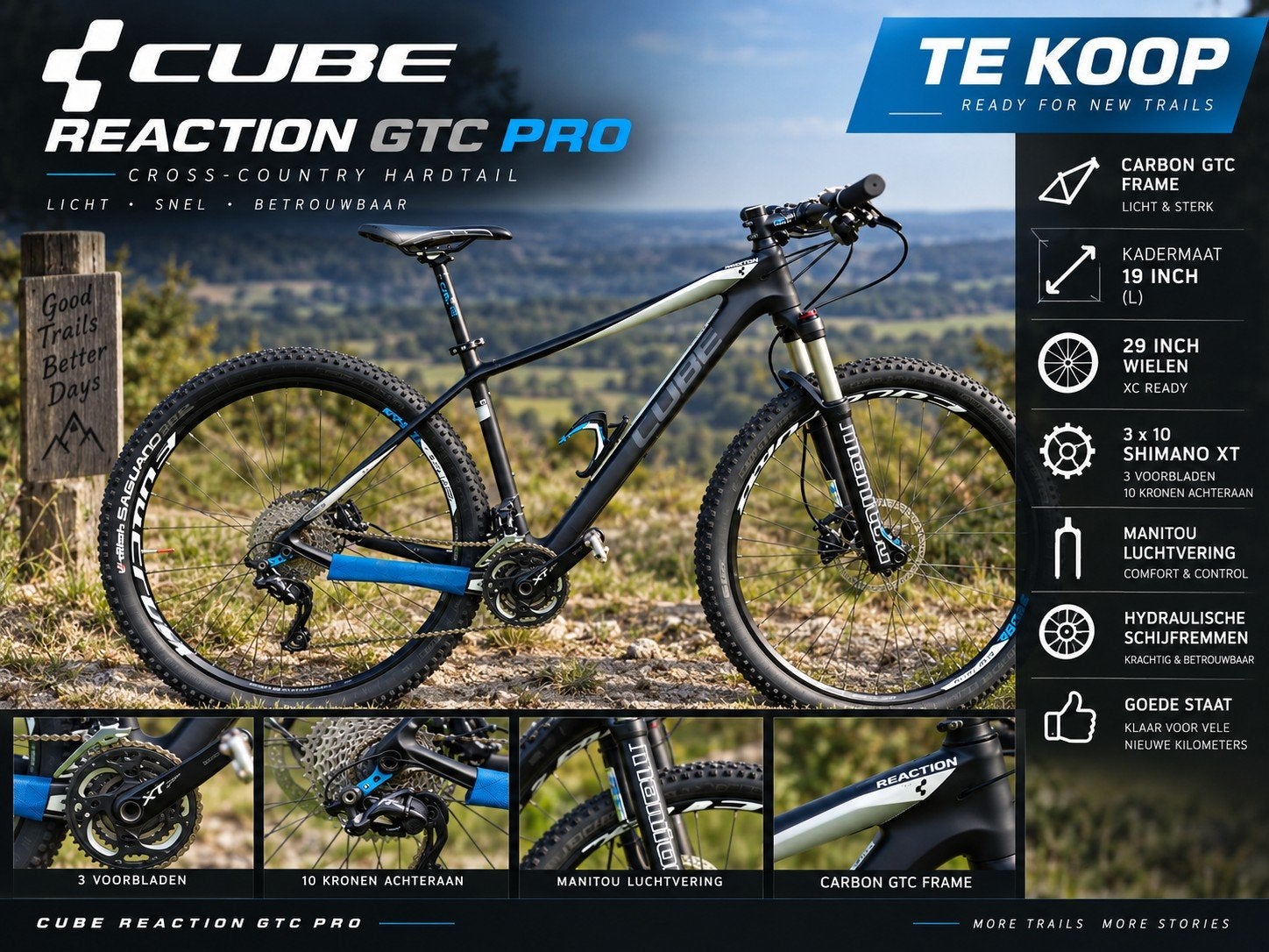 CUBE reaction pro mtb, Fietsen en Brommers, Ophalen