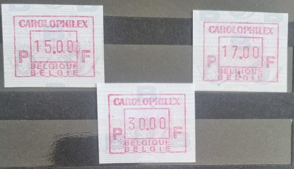 3 x Vignette d'affranchissement ATM94 Carolophilex 97, Sans timbre, Neuf, Non oblitéré, Envoi