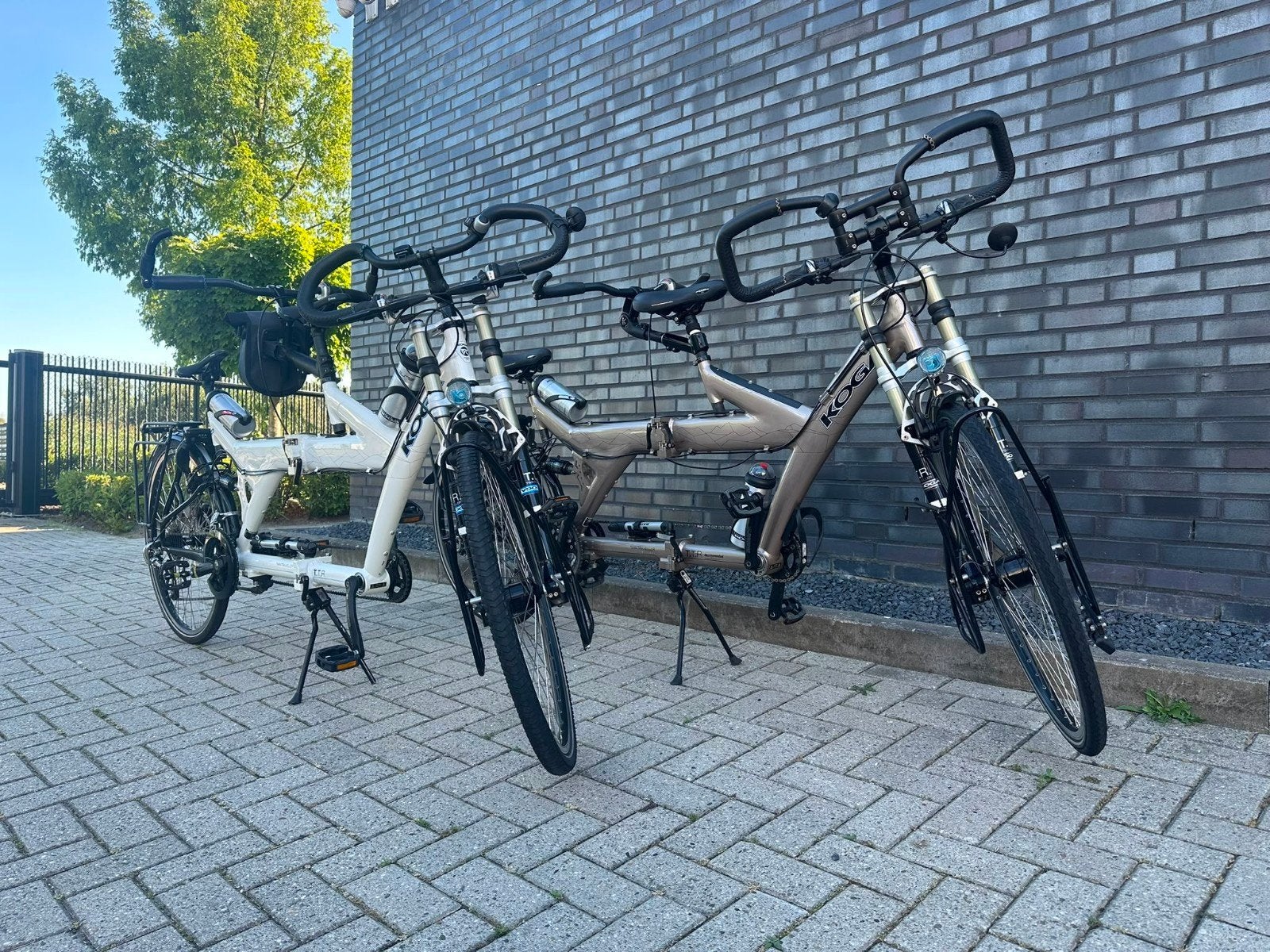 Van raam twinny plus Koga tandem fun2go duo fiets Bambuk, Fietsen en Brommers, Ophalen of Verzenden