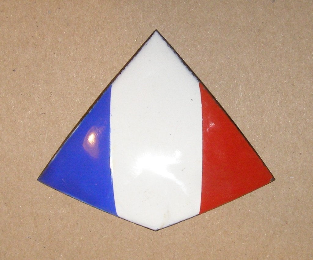 Rare insigne de casque tropical FFL émaillé, Collections, Enlèvement ou Envoi, Marine, Emblème ou Badge