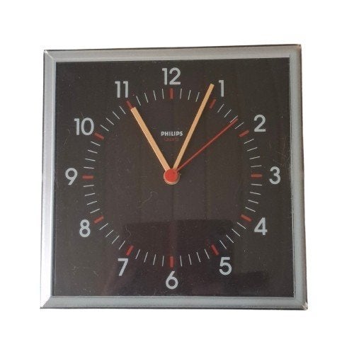 Retro wandklok Philips, Philips, Werkt op batterijen, Ophalen of Verzenden, Retro