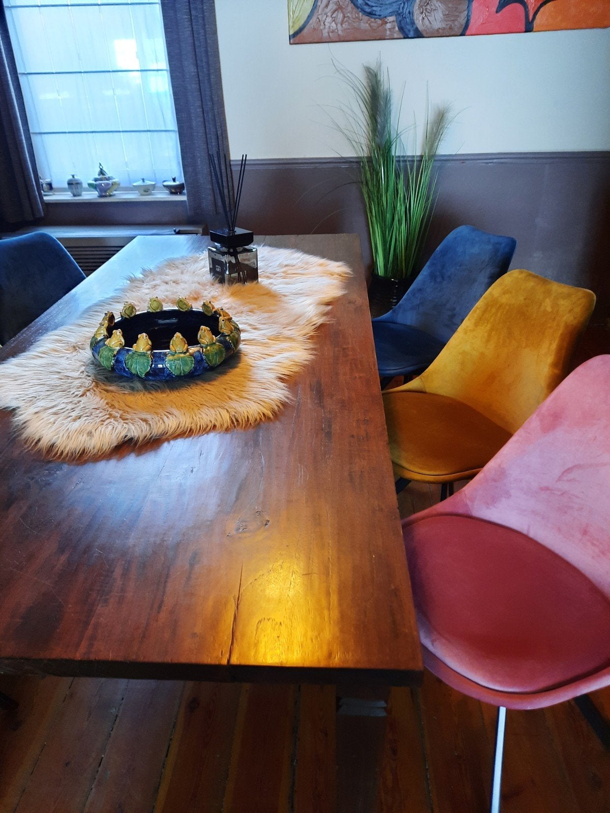 Mooie landelijke/koloniale tafel + stoelen, Enlèvement