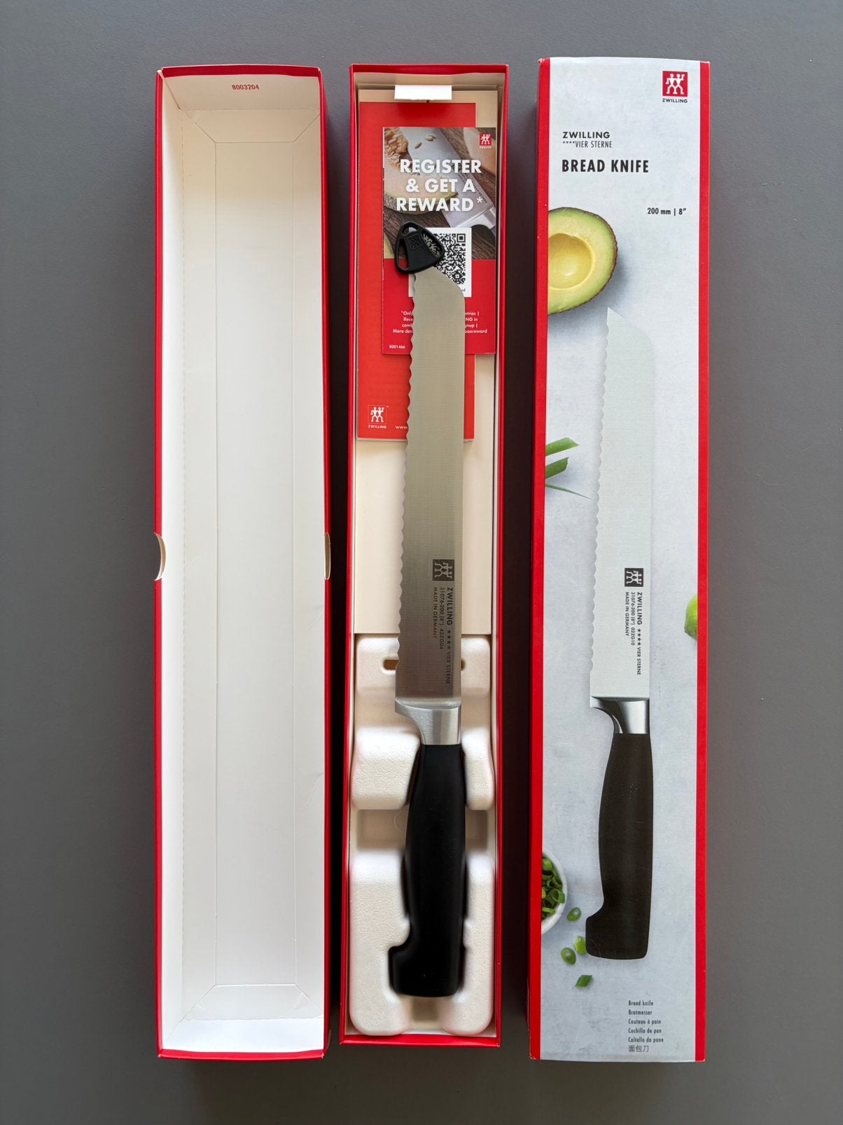 Zwilling Vier Sterne broodmes 20 cm – nieuw in verpakking, Los bestek, Nieuw, Ophalen of Verzenden, Broodmes