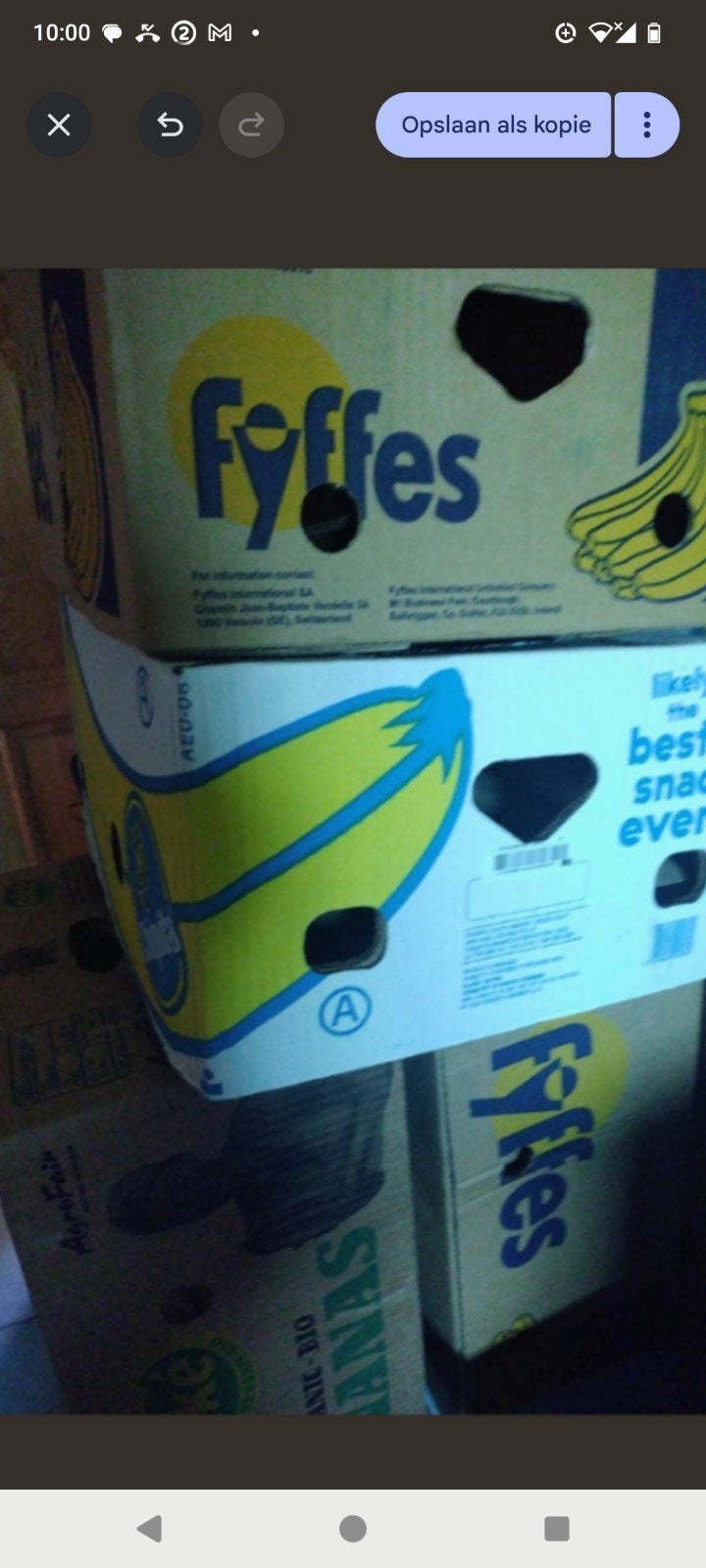 Verhuisdozen, bananendozen, Enlèvement