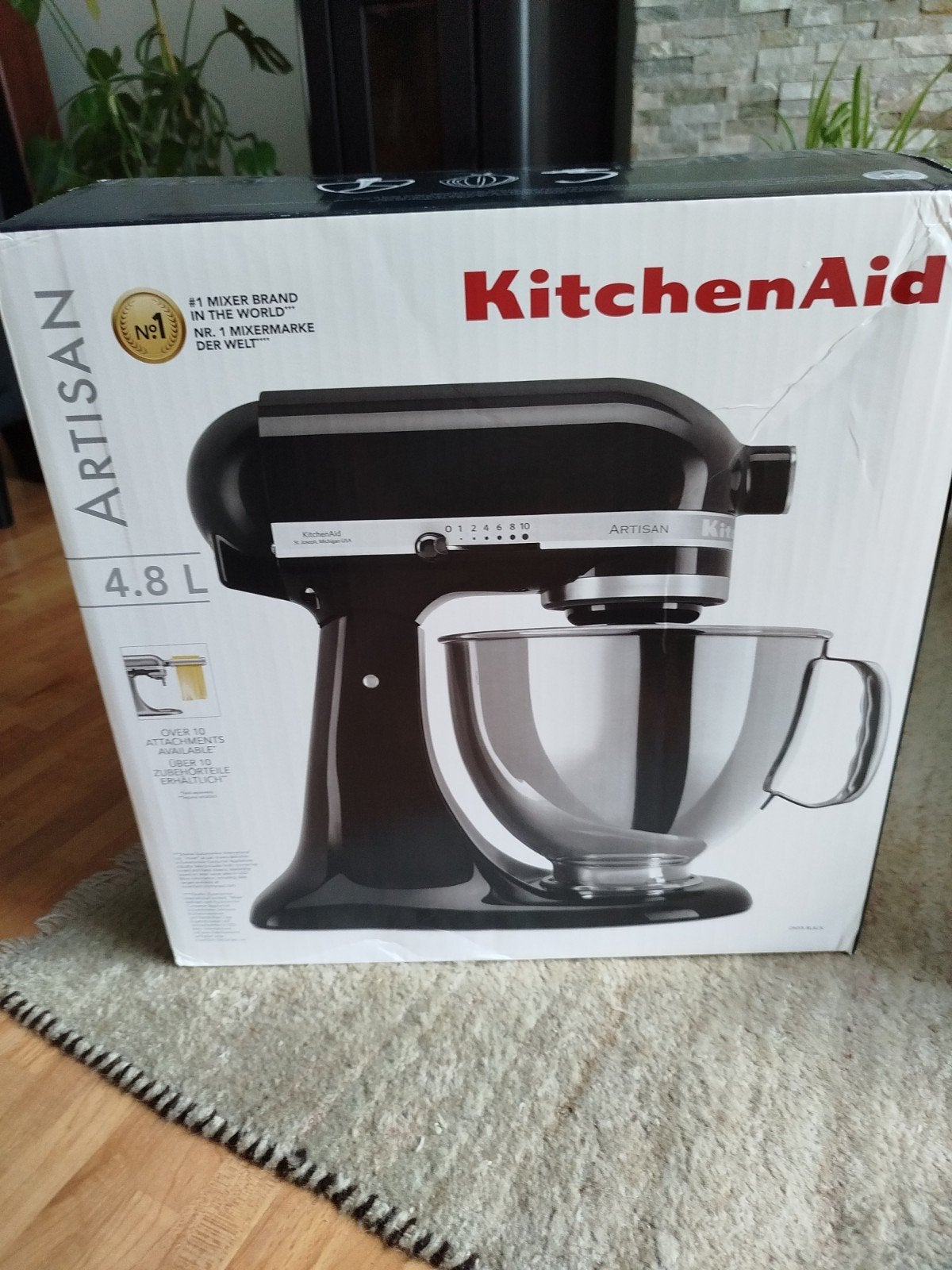 KitchenAid artisan 4.8l noir neuf, Electroménager, Mélangeurs de cuisine, Neuf, 4 litres ou plus, 3 vitesses ou plus, Enlèvement