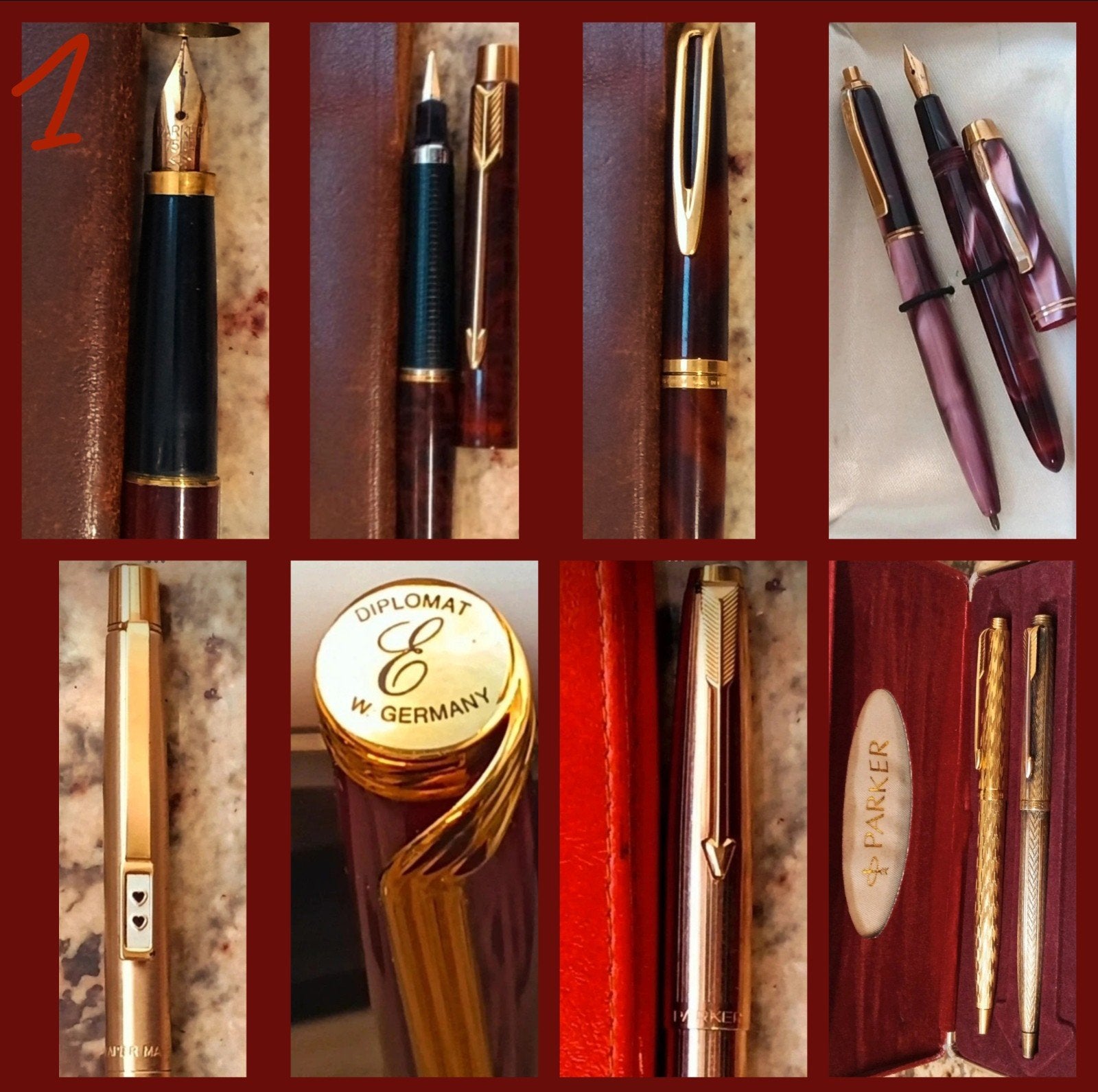 Collection de stylos à plume vintage. (10 pièces), Ensemble de stylos, Enlèvement ou Envoi, Comme neuf, Avec boîte