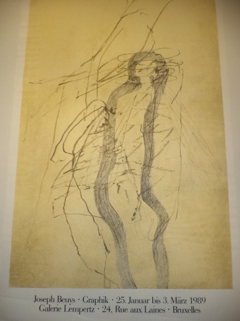 1989 Joseph BEUYS GRAPHIK VTG affiche Lempertz expo Brussel, Antiek en Kunst, Ophalen of Verzenden