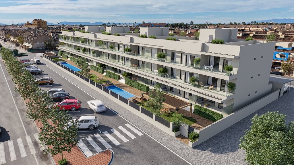 Penthouse 3 chambres, solarium le toit 54m2, Los Alcázares, Village, Los Alcázares, 90 m², Appartement